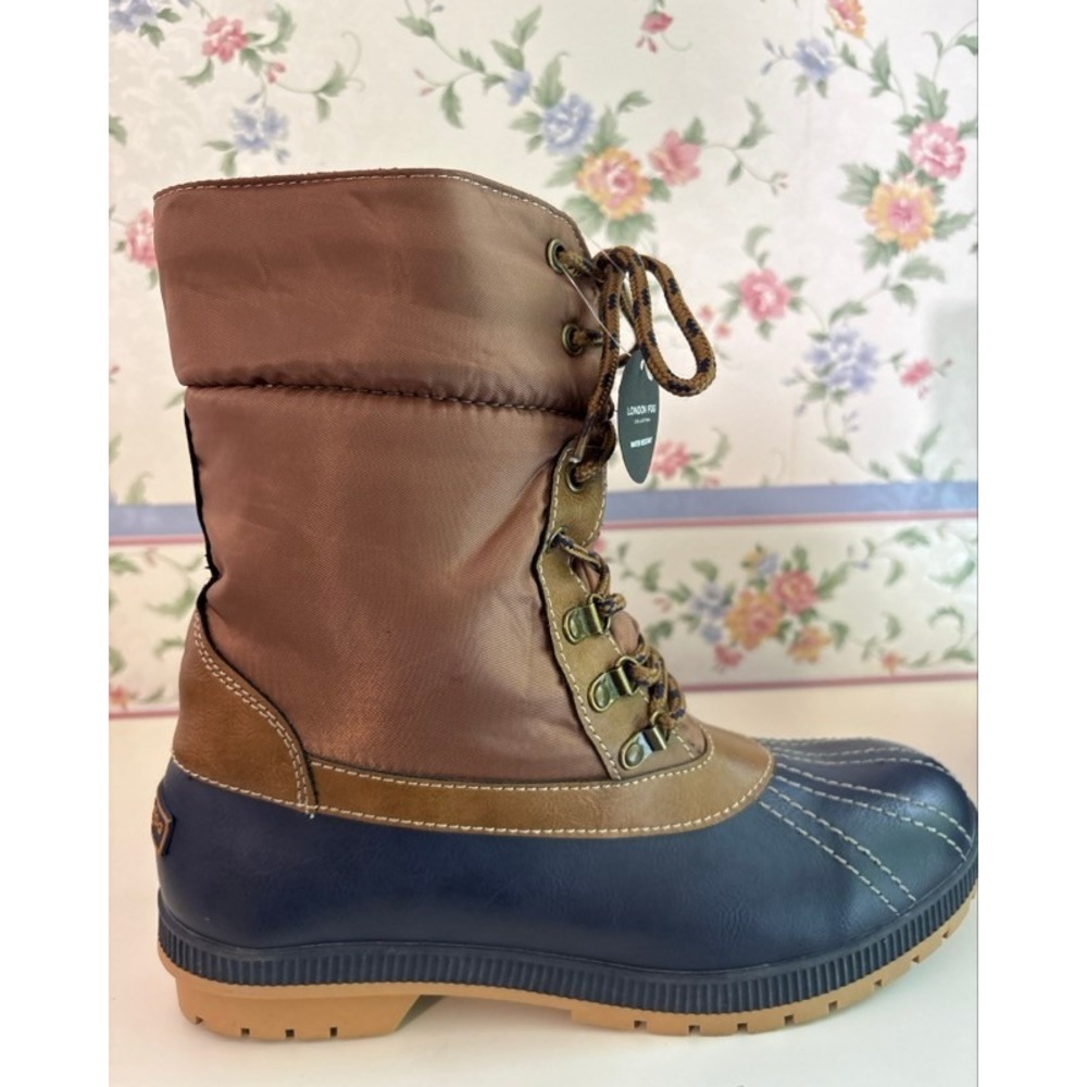 London Fog Womens Water Resistant Duck Boots Quilted Winter Rain Boots Size 11 - Picture 7 of 11